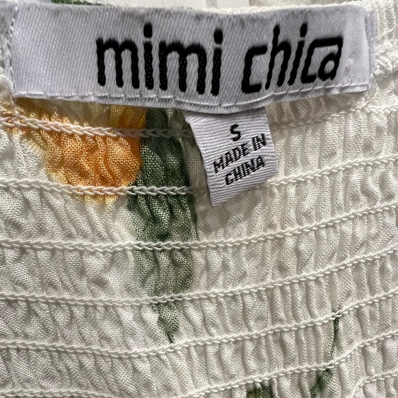 MIMI CHICA Tie Front Lemon Print Dress  S - Picture 4 of 4